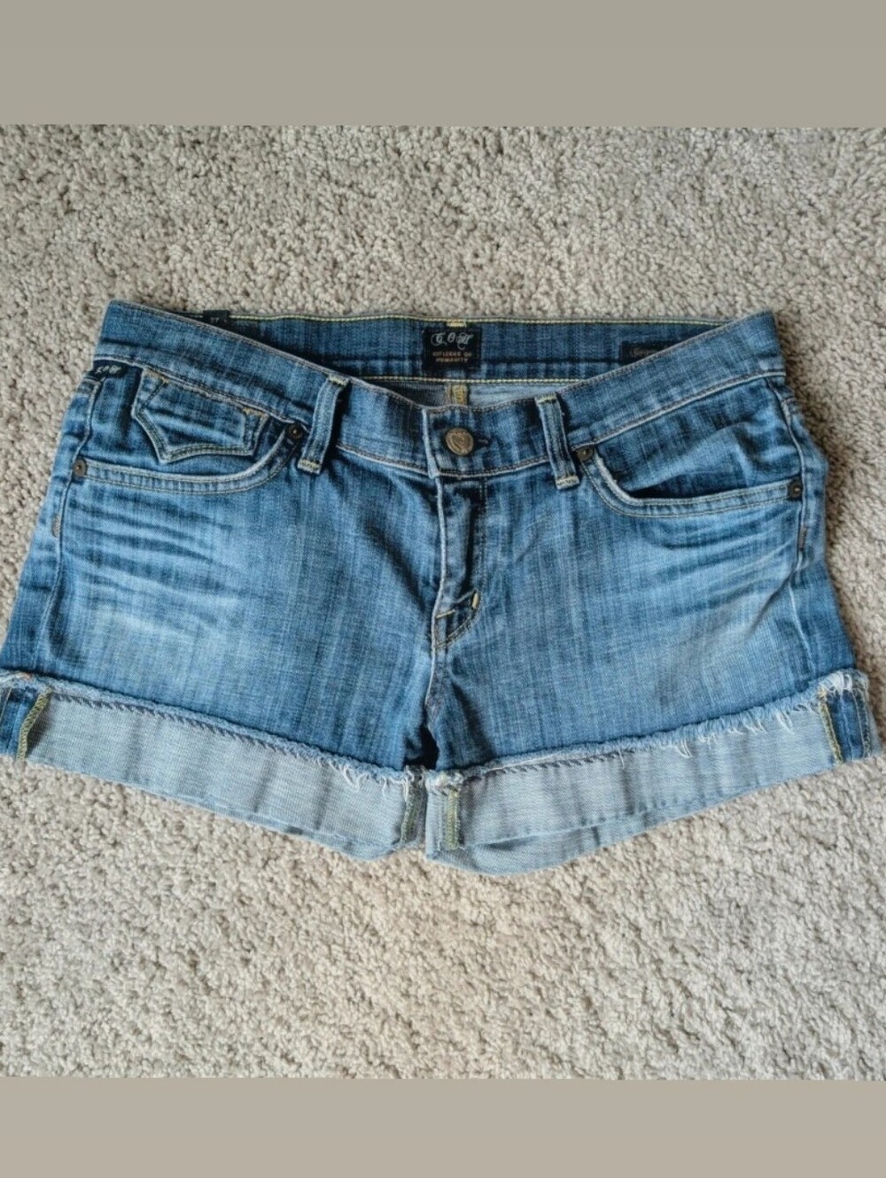 Citizens of Humanity Low Rise Denim Cuffed Shorts Size 27